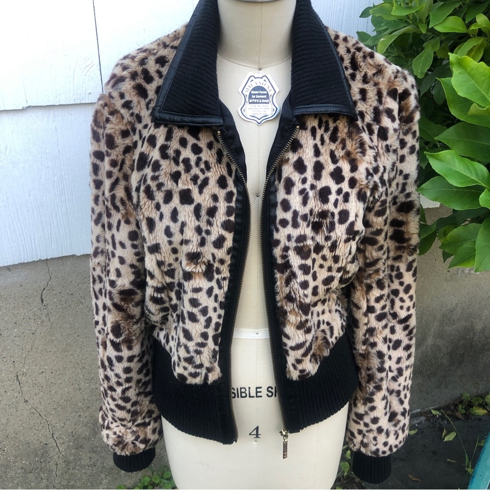 GUESS Leopard Bomber Jacket